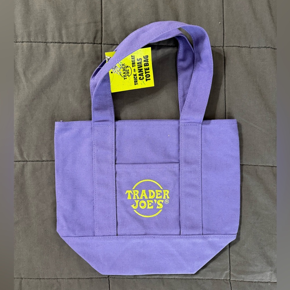 Trader Joe's Purple Mini Canvas Tote Bag